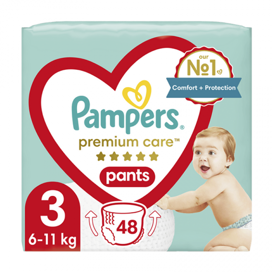 Pampers Premium Care Pants Πάνες Βρακάκι Μέγεθος 3 (6-11kg) 48τμχ