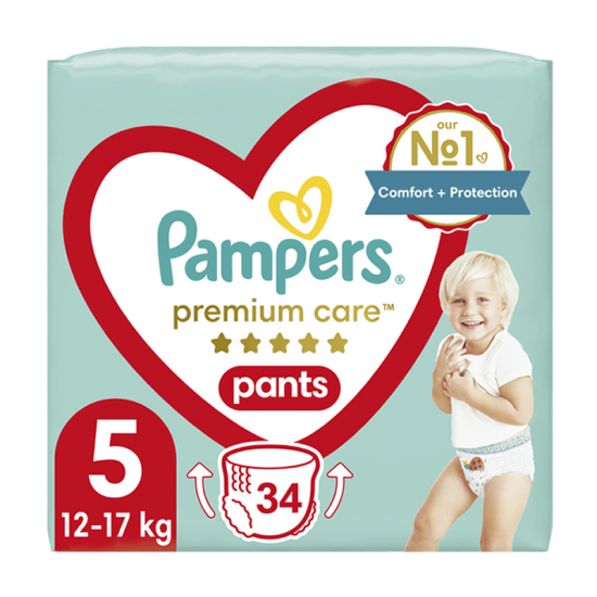 Pampers Premium Care Pants Πάνες Βρακάκι Μέγεθος 5 (12-17kg) 34τμχ