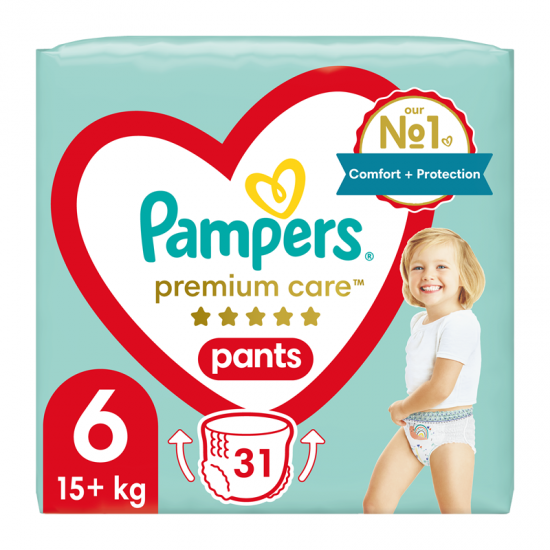 Pampers Premium Care Pants Πάνες Βρακάκι Μέγεθος 6 (15kg+) 31τμχ
