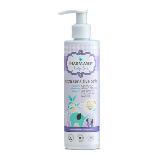 Pharmasept Baby Care Extra Sensitive Bath Εξαιρετικά Απαλό Βρεφικό Αφρόλουτρο Για Σώμα & Μαλλιά 250ml