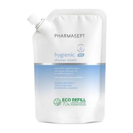 Pharmasept Hygienic Shower Cream Κρεμώδες Αφρόλουτρο Καθημερινής Χρήσης για Σώμα, Πρόσωπο & Ευαίσθητη Περιοχή 900ml