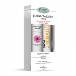 Power Health Echinacea Extra 100mg 20 Αναβράζοντα Δισκία Εχινάκειας + Vitamin C 500mg 20 Αναβράζοντα Δισκία Βιταμίνη C με Stevia 