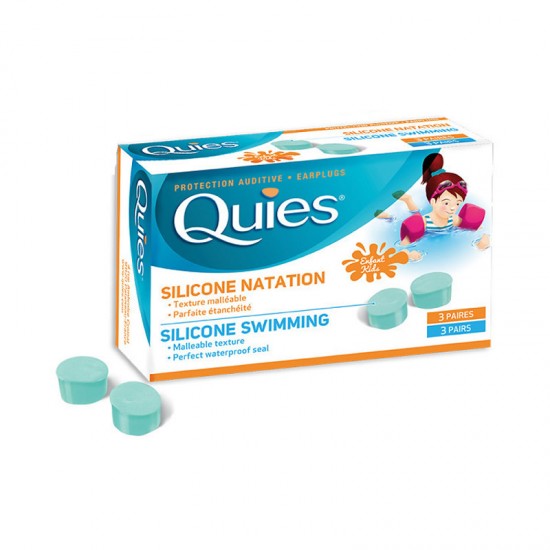 Quies Silicone Earplugs for Swimming Kids Ωτοασπίδες Σιλικόνης Παιδικές για Κολύμπι 3 Ζευγάρια