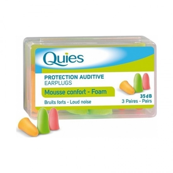 Quies Mousse Confort Foam Earplugs Ωτοασπίδες Αφρώδεις 3 Ζευγάρια
