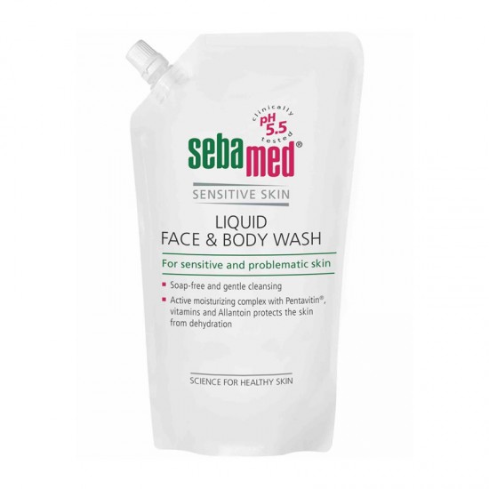 Sebamed Liquid Face & Body Wash Refill Ήπιο Καθαριστικό Προσώπου & Σώματος για Ευαίσθητη & Προβληματική Επιδερμίδα 1000ml