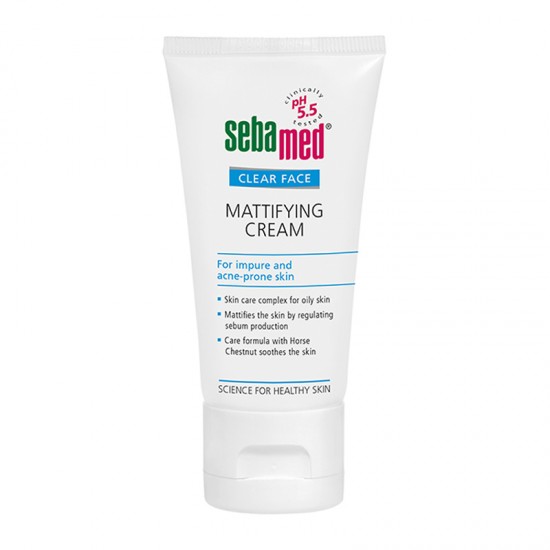 Sebamed Clear Face Mattifying Cream Κρέμα Προσώπου Ρύθμισης Σμήγματος με Ματ Υφή για Λιπαρό Δέρμα με Τάση Ακμής 50ml
