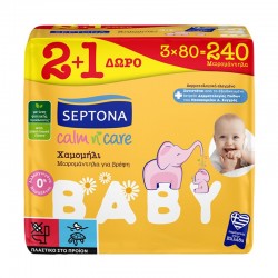 Septona Calm n' Care Μωρομάντηλα 2+1 ΔΩΡΟ 3x80=240τμχ