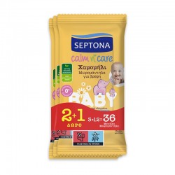 Septona Calm n' Care Μωρομάντηλα 2+1 ΔΩΡΟ 3x12=36τμχ