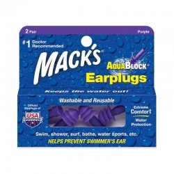 Mack's Earplugs AquaBlock Ωτοασπίδες Σιλικόνης για Κολύμβηση σε Μωβ Χρώμα 2 Ζευγάρια