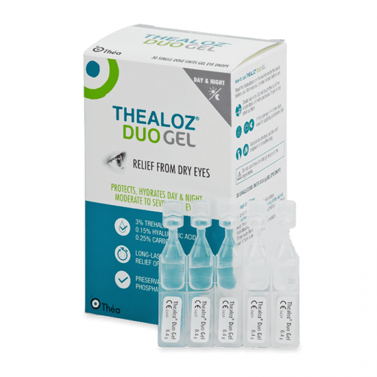 Thea Thealoz Duo Gel Λιπαντικές Οφθαλμικές Σταγόνες σε μορφή Γέλης με Υαλουρονικό 0,15% 30x0.4g