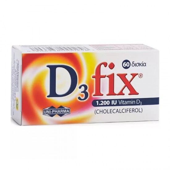 Uni-Pharma D3 Fix 1200IU Συμπλήρωμα με Βιταμίνη D3 60 Δισκία