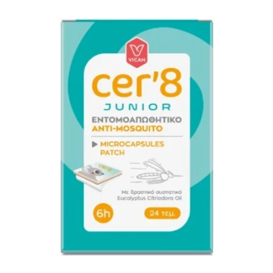 Vican cer'8 Microcapsules Patch Junior Εντομοαπωθητικό Αυτοκόλλητο Παιδιών (Τσερότο) με Μικροκάψουλες 24 τεμάχια
