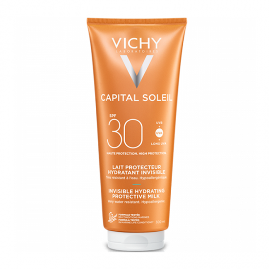 Vichy Capital Soleil Invisible Hydrating Protective Milk SPF30+ Face & Body Αντηλιακό Γαλάκτωμα Προσώπου & Σώματος 300ml