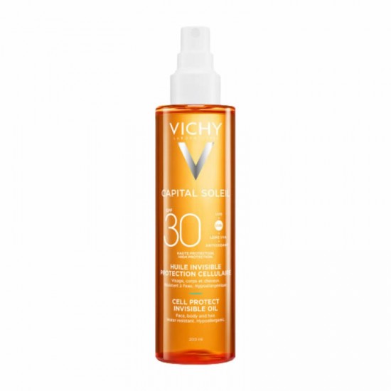 Vichy Capital Soleil Cell Protect Invisible Oil SPF30+ Αντηλιακό Λάδι σε Σπρέι 200ml