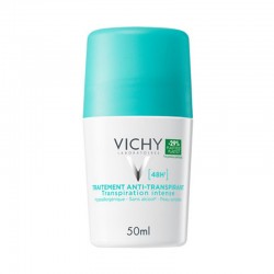 Vichy Deodorant Roll-On 48h Intensive Anti-Perspirant Εντατικό Αποσμητικό Ρολό με 48ωρη Προστασία κατά της Εφίδρωσης για Ευαίσθητο Δέρμα 50ml
