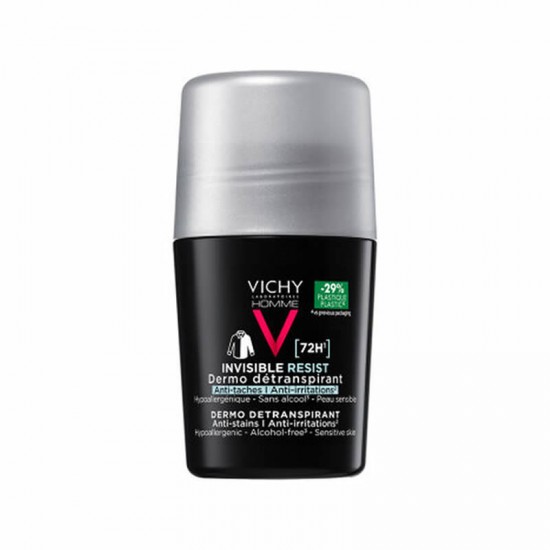Vichy Deodorant Roll-On Homme 72h Invisible Resist Ανδρικό Αποσμητικό 72ωρη Προστασία κατά της Έντονης Εφίδρωσης 50ml