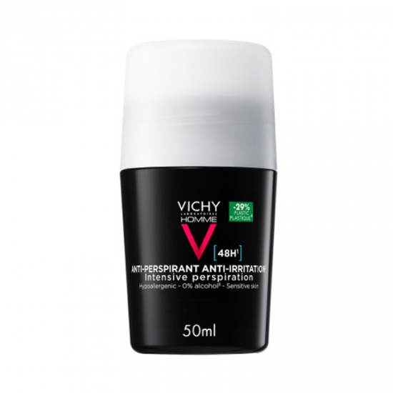 Vichy Deodorant Roll-On Homme 48h Sensitive Ανδρικό Αποσμητικό Ρολό με 48ωρη Προστασία για Ευαίσθητο Δέρμα 50ml