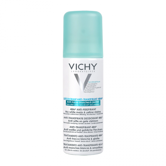 Vichy Deodorant Spray 48h Anti-Persistan Αποσμητικό Σπρέι με 48ωρη Προστασία κατά των Σημαδιών για Ευαίσθητο Δέρμα 125ml