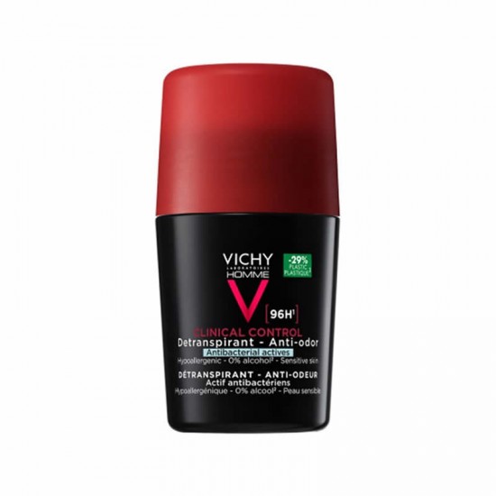 Vichy Deodorant Roll-On Homme 96h Clinical Control Ανδρικό Αποσμητικό με 96ωρη Προστασία κατά της Πολύ Έντονης Εφίδρωσης 50ml