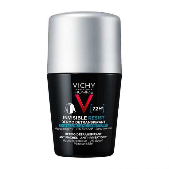 Vichy Deodorant Homme Invisible Resist 72h Roll-On Ανδρικό για Πολύ Έντονη Εφίδρωση 50ml