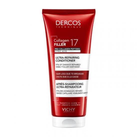 Vichy Dercos Collagen Filler 17 Conditioner Υπερ-Επανορθωτικό Μαλακτικό Μαλλιών 200ml