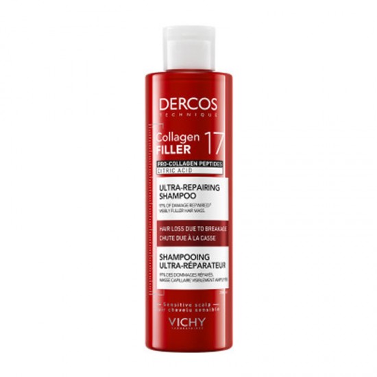 Vichy Dercos Collagen Filler 17 Ultra-Repairing Shampoo Υπερ-Επανορθωτικό Σαμπουάν 200ml