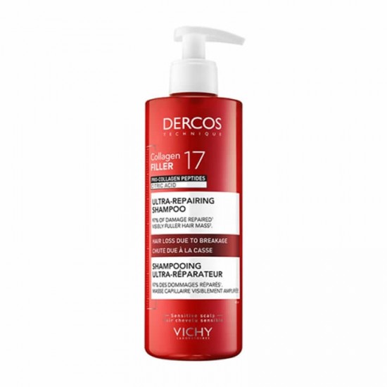 Vichy Dercos Collagen Filler 17 Ultra-Repairing Shampoo Υπερ-Επανορθωτικό Σαμπουάν 400ml