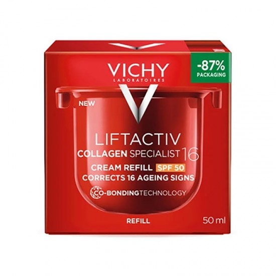 Vichy Liftactiv Collagen Specialist 16 Day Cream SPF50 Refill Κρέμα Ημέρας Ενίσχυσης Κολλαγόνου & Διόρθωσης 16 Σημαδιών Γήρανσης με Αντηλιακή Προστασία Δοχείο Αναπλήρωσης 50ml