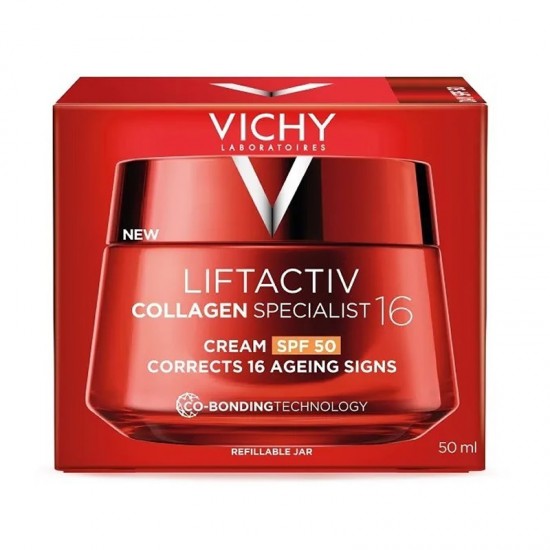 Vichy Liftactiv Collagen Specialist 16 Day Cream SPF50 Κρέμα Ημέρας Ενίσχυσης Κολλαγόνου & Διόρθωσης 16 Σημαδιών Γήρανσης με Αντηλιακή Προστασία 50ml