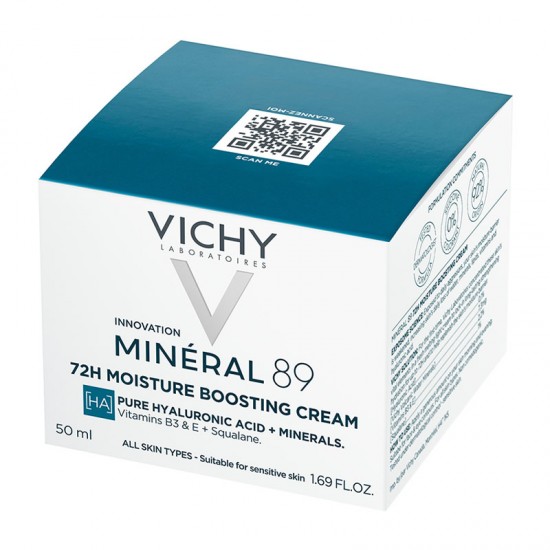 Vichy Mineral 89 72h Moisture Boosting Cream Κρέμα Ενυδάτωσης Προσώπου 72 Ωρών για Κάθε Τύπο Δέρματος 50ml