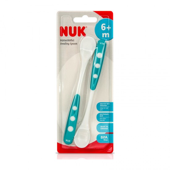 NUK Feeding Spoon Κουτάλι Φαγητού σε Μπλε Χρώμα 6+ μηνών, 2 τμχ