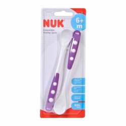 NUK Feeding Spoon Κουτάλι Φαγητού σε Μωβ Χρώμα 6+ μηνών, 2 τμχ