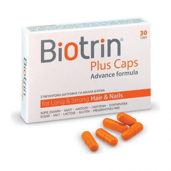 Biotrin Plus Caps Advance Formula for Long and Strong Hair & Nails 30 Κάψουλες