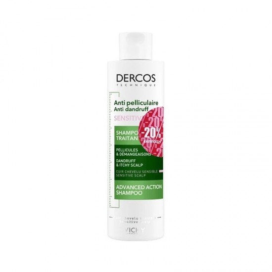 Vichy Dercos Anti Dandruff Shampoo Sensitive Promo -20% Σαμπουάν για τη Ρύθμιση της Ξηροδερμίας & της Πιτυρίδας 200ml