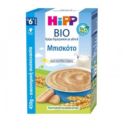 HiPP Bio Κρέμα Δημητριακών με Γάλα και Μπισκότο χωρίς Προσθήκης Ζάχαρης για Μωρά από τον 6ο Μήνα 450g