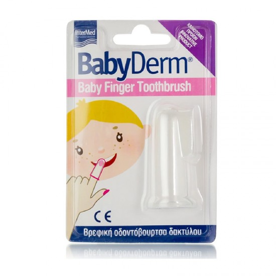 Intermed BabyDerm Baby Finger Toothbrush 1 Τεμάχιο - Βρεφική Οδοντόβουρτσα Δακτύλου