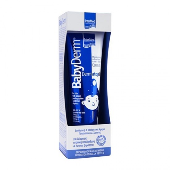 Intermed BabyDerm Dermatopia Cream 300ml - Ενυδατική & Μαλακτική Κρέμα Προσώπου & Σώματος για Δέρμα με Ατοπική Προδιάθεση και Έντονη Ξηρότητα
