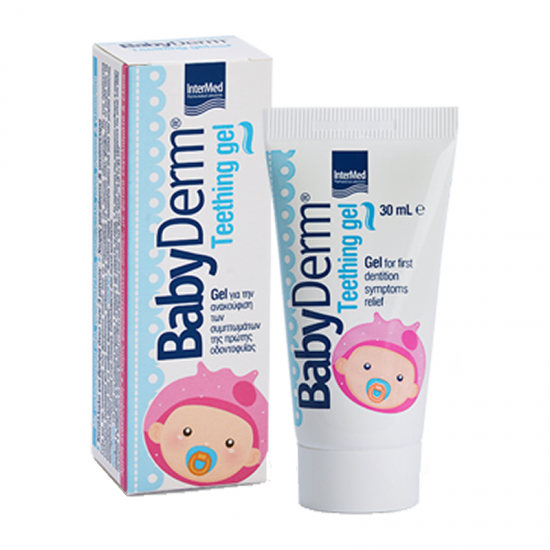 Intermed BabyDerm Teething Gel 30ml - Στοματική Γέλη για Aνακούφιση των Συμπτωμάτων της Πρώτης Οδοντοφυΐας