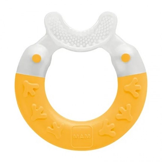 MAM Bite & Brush Μασητικό Πολύκρικος Καθαρισμού Δοντιών 3+ μηνών Χρώμα Κίτρινο 1τμχ