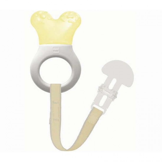 MAM Mini Cooler & Clip Μασητικό Πολύκρικος Οδοντοφυΐας με Νερό & Κορδέλα Στήριξης 2+ μηνών Χρώμα Κίτρινο 1τμχ