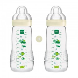 MAM Μπιμπερό Πλαστικό Easy Active 4+ μηνών με Θηλή Σιλικόνης No3 Χρώμα Πράσινο 330ml 2τμχ