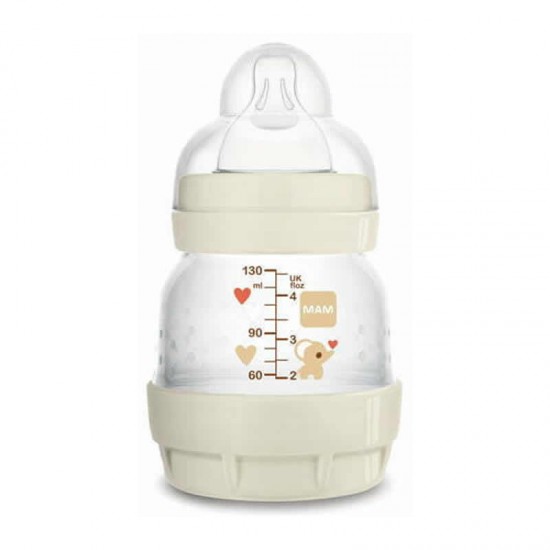 MAM Μπιμπερό Πλαστικό Easy Start Anti-Colic 0 μηνών με Θηλή Σιλικόνης No0 Χρώμα Κρεμ Συλλογή Better Together 130ml