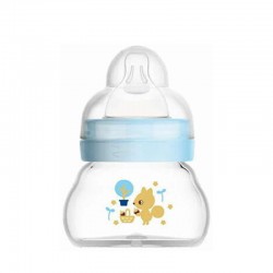 MAM Μπιμπερό Γυάλινο Feel Good 0 μηνών με Θηλή Σιλικόνης No0 Χρώμα Μπλε 90ml