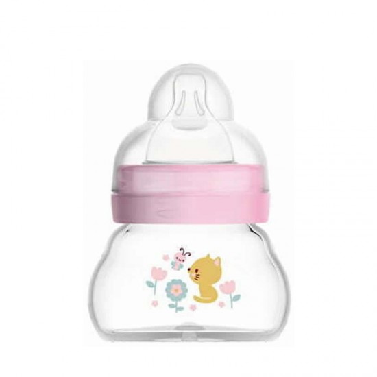 MAM Μπιμπερό Γυάλινο Feel Good 0 μηνών με Θηλή Σιλικόνης No0 Χρώμα Ροζ 90ml