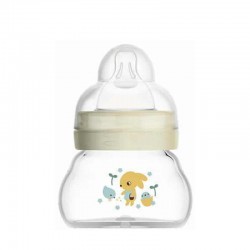 MAM Μπιμπερό Γυάλινο Feel Good 0 μηνών με Θηλή Σιλικόνης No0 Χρώμα Κρεμ 90ml
