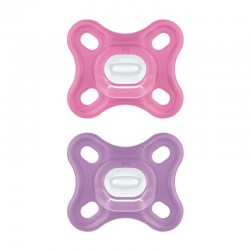 MAM Πιπίλα Σιλικόνης Comfort Ολόκληρη από Σιλικόνη 0-2 μηνών Ροζ 2τμχ