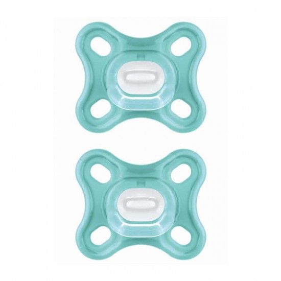 MAM Πιπίλα Σιλικόνης Comfort Ολόκληρη από Σιλικόνη 0-2 μηνών Τιρκουάζ 2τμχ