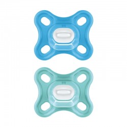 MAM Πιπίλα Σιλικόνης Comfort Ολόκληρη από Σιλικόνη 0-2 μηνών Μπλε 2τμχ