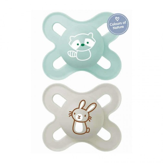 MAM Πιπίλα Start Σιλικόνης 0-2 μηνών Τιρκουάζ Συλλογή Forest 2τμχ