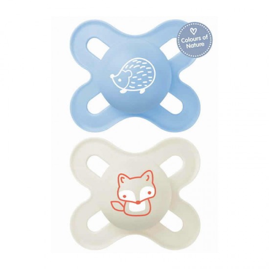 MAM Πιπίλα Start Σιλικόνης 0-2 μηνών Γαλάζιο Συλλογή Forest 2τμχ